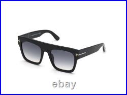 TOM FORD Renee FT0847 01B Shiny Black Grad Smoke Plastic 52 m Women's Sunglasses