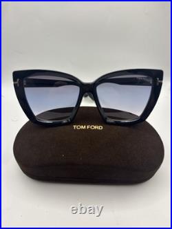 TOM FORD SCARLET 02 TF0920 01B Black Blue Mirror Bold Sunglasses Authentic 920