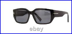 TOM FORD SILVANO-02 FT0989 01A Sunglasses Black Frame Smoke Lenses 56mm