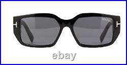 TOM FORD SILVANO-02 FT0989 01A Sunglasses Black Frame Smoke Lenses 56mm