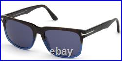 TOM FORD STEPHENSON TF775 55V SHINY BLACK WithBLUE LENS AUTHENTIC SUNGLASSES 56-19