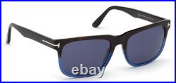TOM FORD STEPHENSON TF775 55V SHINY BLACK WithBLUE LENS AUTHENTIC SUNGLASSES 56-19