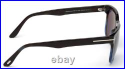 TOM FORD STEPHENSON TF775 55V SHINY BLACK WithBLUE LENS AUTHENTIC SUNGLASSES 56-19