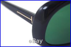 TOM FORD SVEN TF471 01N Mens X-LARGE SHIELD Wraparound Sunglasses BLACK GREEN