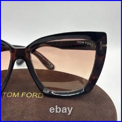 TOM FORD Scarlet-02 FT0920 52G Shiny Havana Grad Brown 57 mm Women's Sunglasses