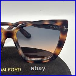 TOM FORD Scarlet-02 FT0920 53P Shiny Havana Grad Teal 57 mm Women's Sunglasses