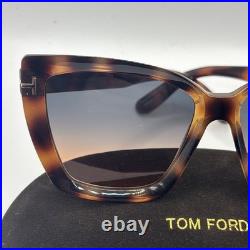 TOM FORD Scarlet-02 FT0920 53P Shiny Havana Grad Teal 57 mm Women's Sunglasses