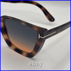 TOM FORD Scarlet-02 FT0920 53P Shiny Havana Grad Teal 57 mm Women's Sunglasses