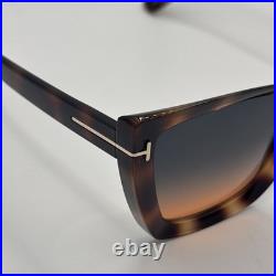 TOM FORD Scarlet-02 FT0920 53P Shiny Havana Grad Teal 57 mm Women's Sunglasses