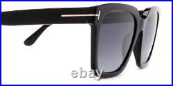 TOM FORD Selby FT 0952 01D Shiny Black Polarized Gradient Smoke Sunglasses 55mm