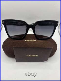 TOM FORD Selby FT0952 01D Shiny Black Polarized Grad Smoke 55 Women's Sunglasses