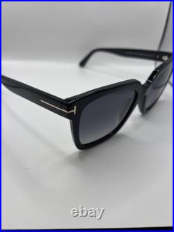 TOM FORD Selby FT0952 01D Shiny Black Polarized Grad Smoke 55 Women's Sunglasses