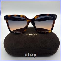 TOM FORD Selby FT0952 53P Shiny Blonde Havana Grad Blue 55 mm Women's Sunglasses