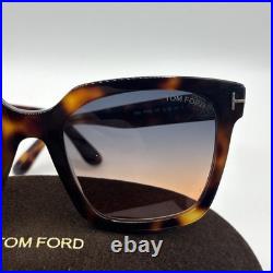 TOM FORD Selby FT0952 53P Shiny Blonde Havana Grad Blue 55 mm Women's Sunglasses