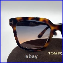 TOM FORD Selby FT0952 53P Shiny Blonde Havana Grad Blue 55 mm Women's Sunglasses