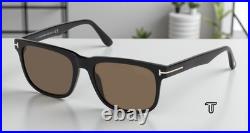 TOM FORD Stephenson FT0775 01H Blk Brown Polarized Plastic 56 Men's Sunglasses