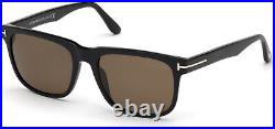 TOM FORD Stephenson FT0775 01H Blk Brown Polarized Plastic 56 Men's Sunglasses