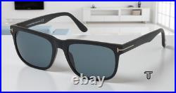 TOM FORD Stephenson FT0775 02N Matte Black Green Plastic 56 mm Men's Sunglasses