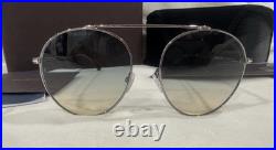 TOM FORD Sunglasses AUTHENTIC Simone Ft0571/s TF571 Silver Blue Brown Aviator TOM FORD Sunglasses AUTHENTIC Simone Ft0571/s TF571 Silver Blue Brown Aviator