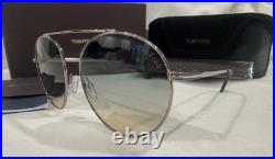 TOM FORD Sunglasses AUTHENTIC Simone Ft0571/s TF571 Silver Blue Brown Aviator TOM FORD Sunglasses AUTHENTIC Simone Ft0571/s TF571 Silver Blue Brown Aviator