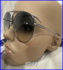 TOM FORD Sunglasses AUTHENTIC Simone Ft0571/s TF571 Silver Blue Brown Aviator TOM FORD Sunglasses AUTHENTIC Simone Ft0571/s TF571 Silver Blue Brown Aviator