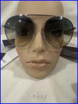 TOM FORD Sunglasses AUTHENTIC Simone Ft0571/s TF571 Silver Blue Brown Aviator TOM FORD Sunglasses AUTHENTIC Simone Ft0571/s TF571 Silver Blue Brown Aviator