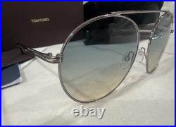 TOM FORD Sunglasses AUTHENTIC Simone Ft0571/s TF571 Silver Blue Brown Aviator TOM FORD Sunglasses AUTHENTIC Simone Ft0571/s TF571 Silver Blue Brown Aviator
