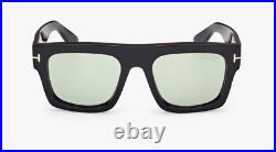 TOM FORD TF 0711 Fausto Sunglasses 01N Black / Green photochromic lenses 53 new
