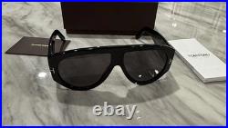 TOM FORD TF 1044 Bronson Sunglasses 01A Black Gray lenses 60 New