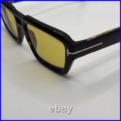 TOM FORD TF 1202 ICON collection Sunglasses 52E Havana / Amber lenses 56 New