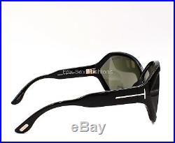 TOM FORD TF 427 01N Julianne Modern Butterfly Sunglasses Glossy Black New