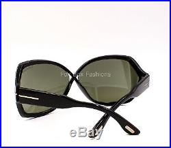 TOM FORD TF 427 01N Julianne Modern Butterfly Sunglasses Glossy Black New