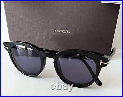 TOM FORD TF 5823-H-B ECO 001 BLACK ROUND CLIP ON EYEGLASSES SUNGLASSES NEW 50mm