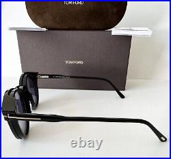 TOM FORD TF 5823-H-B ECO 001 BLACK ROUND CLIP ON EYEGLASSES SUNGLASSES NEW 50mm