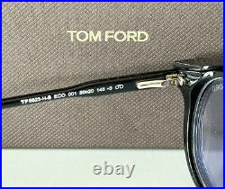 TOM FORD TF 5823-H-B ECO 001 BLACK ROUND CLIP ON EYEGLASSES SUNGLASSES NEW 50mm