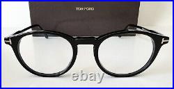 TOM FORD TF 5823-H-B ECO 001 BLACK ROUND CLIP ON EYEGLASSES SUNGLASSES NEW 50mm