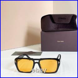 TOM FORD TF1153 Black Frame Yellow Lens Sunglasses 56 19-145