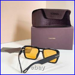 TOM FORD TF1153 Black Frame Yellow Lens Sunglasses 56 19-145