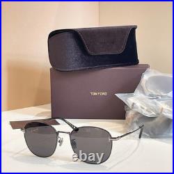 TOM FORD TF1167-K Silver-Black Frame Gray Lenses Sunglasses 56 20-140