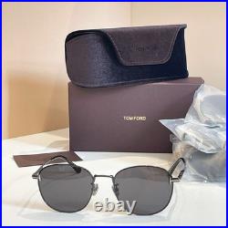 TOM FORD TF1167-K Silver-Black Frame Gray Lenses Sunglasses 56 20-140