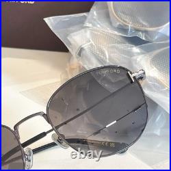 TOM FORD TF1167-K Silver-Black Frame Gray Lenses Sunglasses 56 20-140