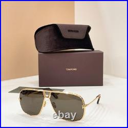 TOM FORD TF1204 Gold-Frame Gray-Lens Aviator Sunglasses 63 11-140