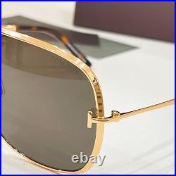 TOM FORD TF1204 Gold-Frame Gray-Lens Aviator Sunglasses 63 11-140