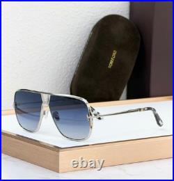 TOM FORD TF1204 Sunglasses Silver Blue Gradient 63? 11-140 With Case