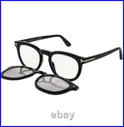 TOM FORD TF5993B 005 Black Photochromic Clip On Blue Block Optical Sunglass 5993