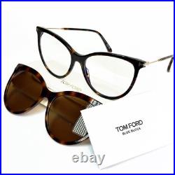 TOM FORD TF5994B 052 Brown Magnetic Clip On Blue Block Optical Sunglasses 5994