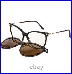 TOM FORD TF5994B 052 Brown Magnetic Clip On Blue Block Optical Sunglasses 5994