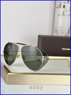 TOM FORD TF900 Transparent Gray Lenses, Gold Temple Sunglasses 62-11-140