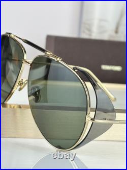 TOM FORD TF900 Transparent Gray Lenses, Gold Temple Sunglasses 62-11-140