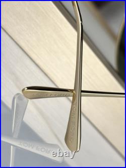 TOM FORD TF900 Transparent Gray Lenses, Gold Temple Sunglasses 62-11-140